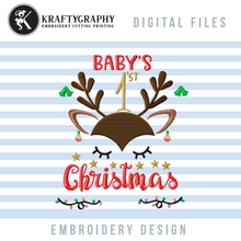 Load image into Gallery viewer, Baby&#39;s First Christmas Embroidery Designs, 1st Christmas Embroidery Patterns, New Home Embroidery Sayings, Engaged Embroidery Pes Files, Married Jef Files, Couple Hus, Together vp3, 2020 Embroidery-Kraftygraphy
