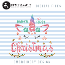 Load image into Gallery viewer, Baby&#39;s First Christmas Embroidery Designs, 1st Christmas Embroidery Patterns, New Home Embroidery Sayings, Engaged Embroidery Pes Files, Married Jef Files, Couple Hus, Together vp3, 2020 Embroidery-Kraftygraphy
