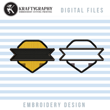 Load image into Gallery viewer, Badge Machine Embroidery Designs, Fill Stitch and Applique Patches Embroidery Patterns-Kraftygraphy
