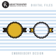 Load image into Gallery viewer, Merit Badge Machine Embroidery Design, Round Emblem Patch Fill Stitch and Applique-Kraftygraphy
