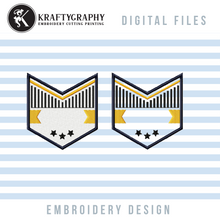 Load image into Gallery viewer, Shield Machine Embroidery Design, Retro Badge Fill Stitch and Applique-Kraftygraphy
