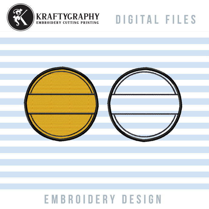 Round Applique Embroidery Design, Circle Patch Machine Embroidery Patterns-Kraftygraphy