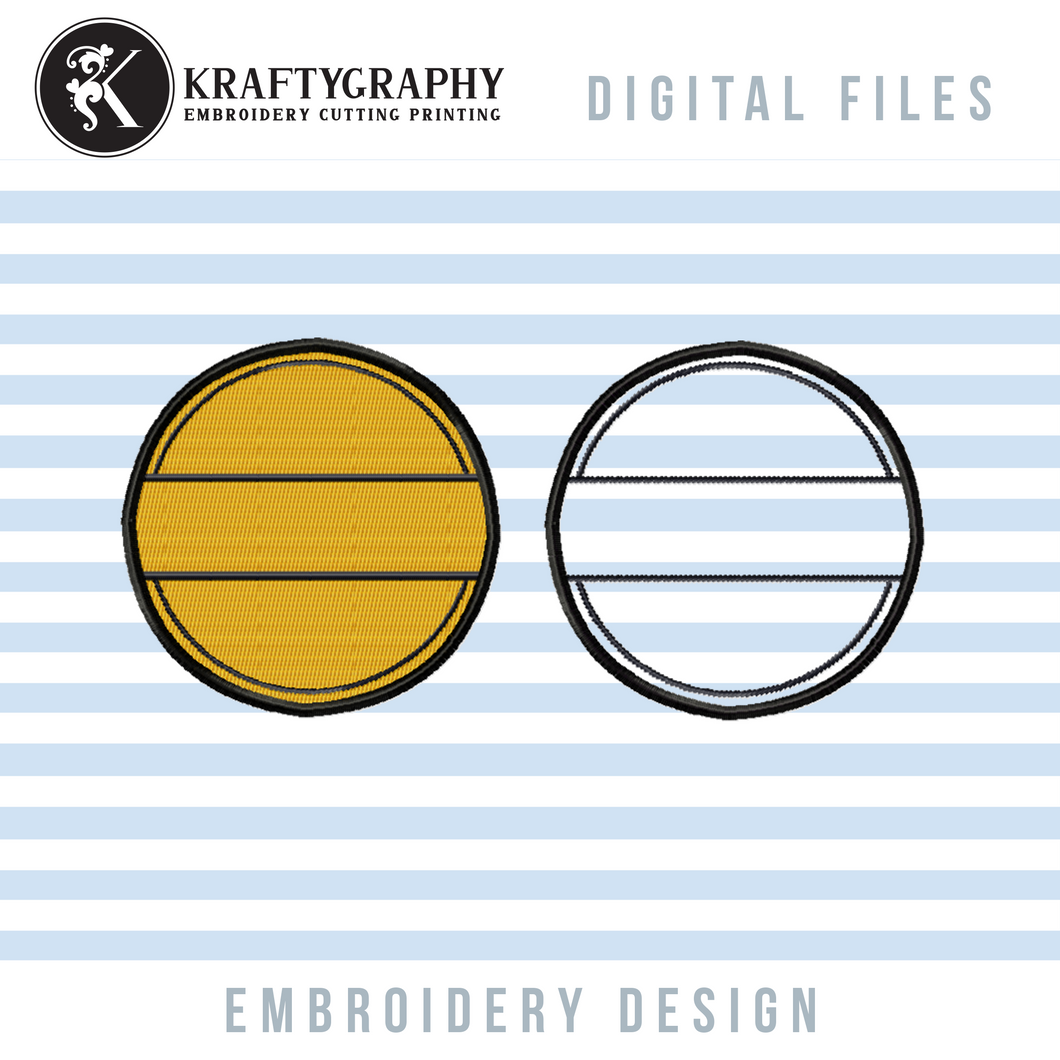 Round Applique Embroidery Design, Circle Patch Machine Embroidery Patterns-Kraftygraphy