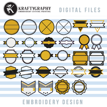 Load image into Gallery viewer, Badge Machine Embroidery Design Bundle for Patches, Fill Stitch and Applique Embroidery Patterns-Kraftygraphy
