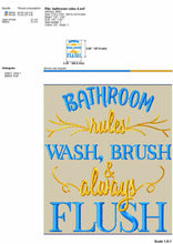 Load image into Gallery viewer, Bathroom Rules Machine Embroidery Designs, Hand Towels Embroidery Patterns, Funny Toilet Pes Files-Kraftygraphy
