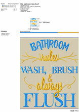 Load image into Gallery viewer, Bathroom Rules Machine Embroidery Designs, Hand Towels Embroidery Patterns, Funny Toilet Pes Files-Kraftygraphy
