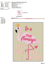 Load image into Gallery viewer, Be a Flamingo Machine Embroidery Designs, Pink Flamingo Bird Embroidery Patterns, Tropical Pes, Summer Embroidery Jef for Shirts, vp3 Flamingo Design-Kraftygraphy
