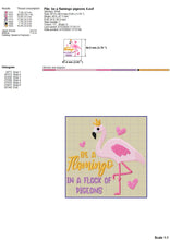 Load image into Gallery viewer, Be a Flamingo Machine Embroidery Designs, Pink Flamingo Bird Embroidery Patterns, Tropical Pes, Summer Embroidery Jef for Shirts, vp3-Kraftygraphy
