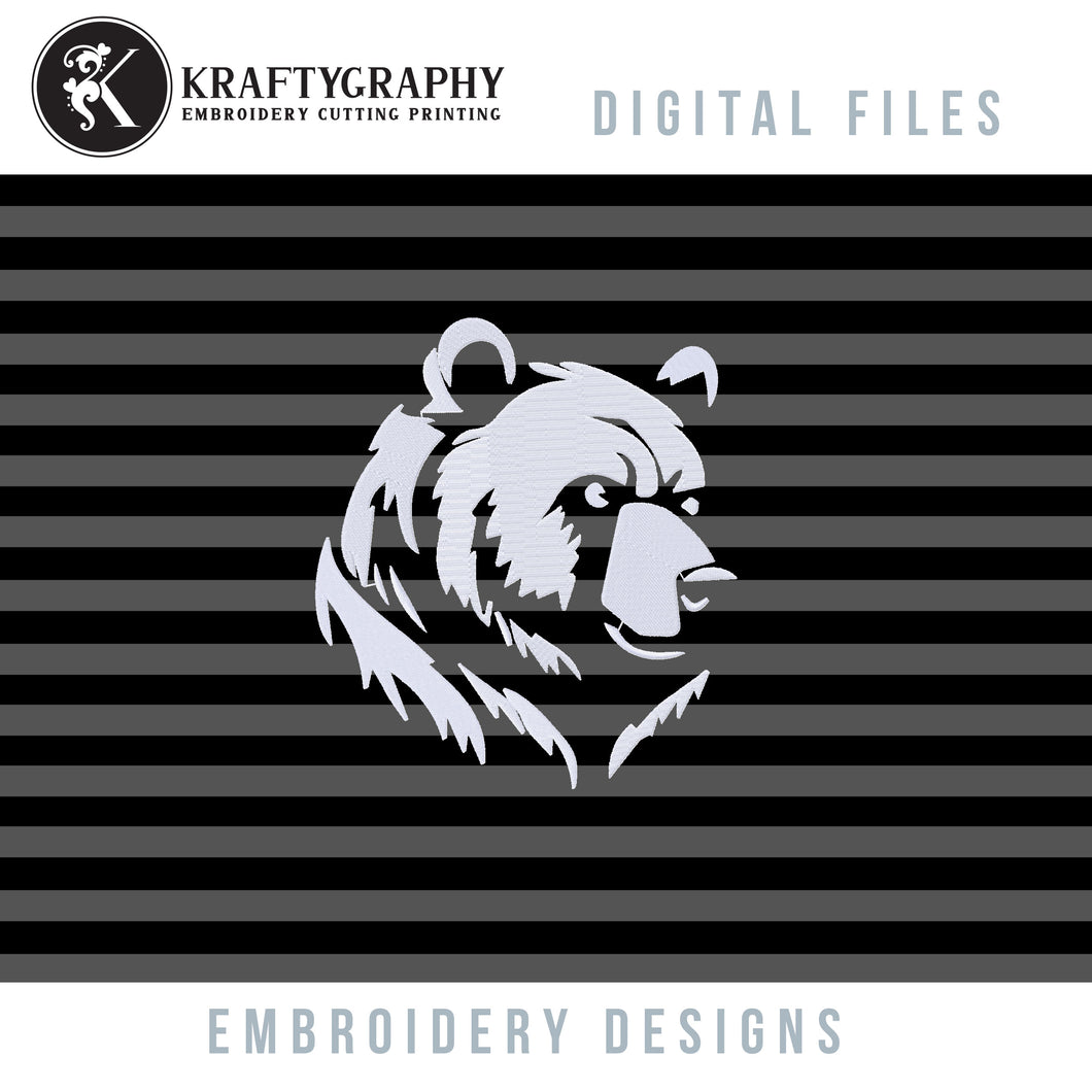 Bear Embroidery Design for Dark Colored Fabrics-Kraftygraphy