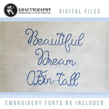 Load image into Gallery viewer, Small Sizes Embroidery Bx Fonts for Embroidery Machine, Script Embroidery Font, Cursive Embroidery Alphabet Letters, Bean Stitch-Kraftygraphy
