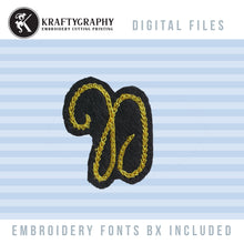 Load image into Gallery viewer, Cursive Chain Stitch Font for Machine Embroidery, Script Embroidery Font, Chain Stitch Alphabet-Kraftygraphy
