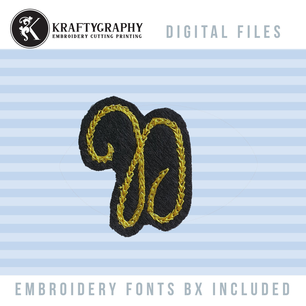 Cursive Chain Stitch Font for Machine Embroidery, Script Embroidery Font, Chain Stitch Alphabet-Kraftygraphy