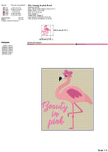 Load image into Gallery viewer, Pink Flamingo Machine Embroidery Designs for Baby Girls, Tropical Embroidery Patterns, Summer Embroidery Files, Flamingo Bird Pes Files-Kraftygraphy
