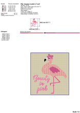 Load image into Gallery viewer, Pink Flamingo Machine Embroidery Designs for Baby Girls, Tropical Embroidery Patterns, Summer Embroidery Files, Flamingo Bird Pes Files-Kraftygraphy
