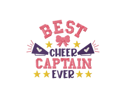 Cheer embroidery designs - Best cheer captain-Kraftygraphy