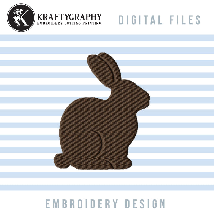 Small Bunny Machine Embroidery Designs, Fill Stitch Rabbit Embroidery Patterns, Knock Out Rabbit Embroidery Files, Simple Bunny Pes Files, Easter Embroidery-Kraftygraphy