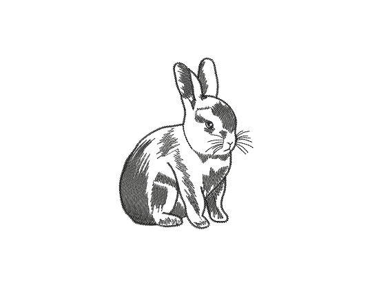 Animal embroidery designs - Bunny sketch embroidery patterns-Kraftygraphy