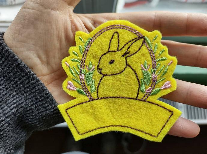 Easter embroidery designs - Bunny frame for name-Kraftygraphy