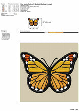 Load image into Gallery viewer, Monarch butterfly machine embroidery design-Kraftygraphy

