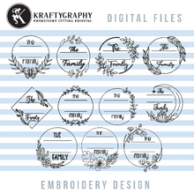Load image into Gallery viewer, Family Name Frame Machine Embroidery Designs Bundle, Family Sign Embroidery Patterns, Succulent Pes Files, Tropical Jef, Butterfly Hus,-Kraftygraphy
