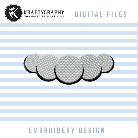 Golf embroidery designs - golf balls border-Kraftygraphy