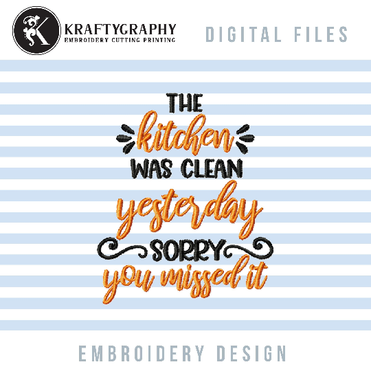 Funny dish towels embroidery designs for machine - kitchen clean-Kraftygraphy