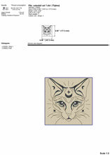 Load image into Gallery viewer, Celestial embroidery designs - Cat face-Kraftygraphy
