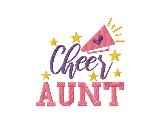 Cheer embroidery designs - Cheer aunt-Kraftygraphy