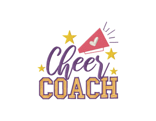 Cheer embroidery designs - Cheer coach-Kraftygraphy