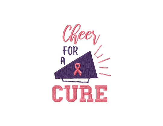 Cheer embroidery designs - Cheer for a cure breast cancer-Kraftygraphy