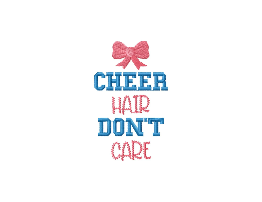 Cheer embroidery designs - Cheer hair don't care-Kraftygraphy