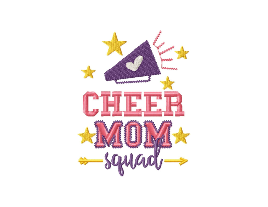 Cheer embroidery designs - Cheer mom squad-Kraftygraphy