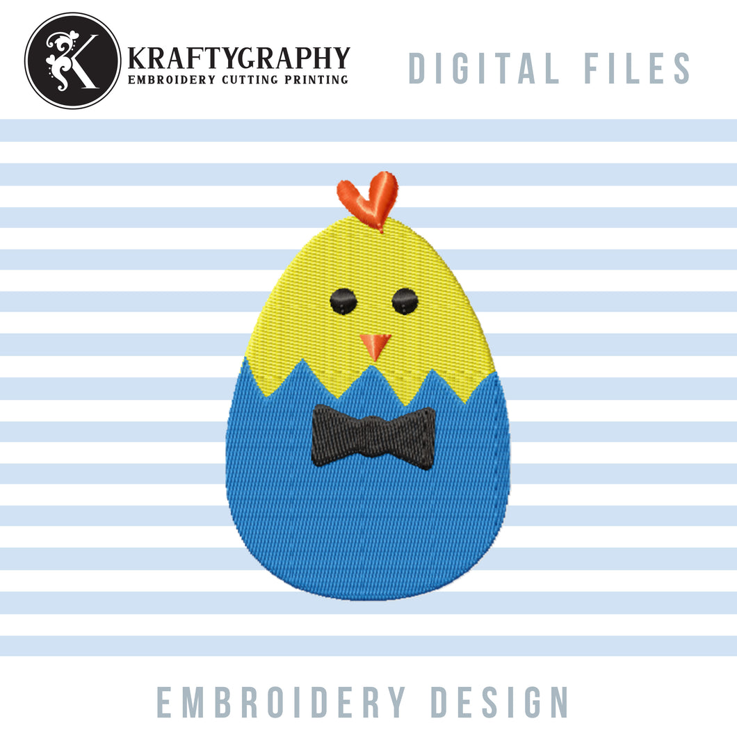 Chick in Egg Machine Embroidery Designs, Cute Chick Embroidery Stitches, Boy Chick Embroidery Patterns, Cute Chick Embroidery Files, Easter Baby Embroidery, Easter Baby Bibs-Kraftygraphy