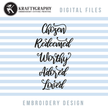 Load image into Gallery viewer, Religious Embroidery Patterns, Machine Embroidery Religious Sayings, Spiritual Embroidery Designs, Church Shirt Embroidery,-Kraftygraphy

