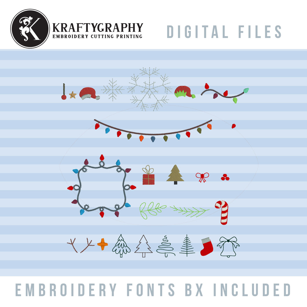 Machine Embroidery Designs Bundle for Christmas, Bx Embroidery Font, Mini Embroidery Patterns,-Kraftygraphy