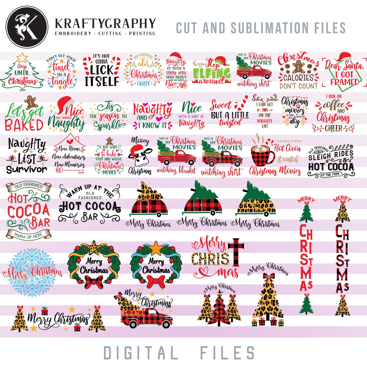 Christmas Movie Quotes SVG Bundle, Merry Christmas Clipart, Red Christmas Truck PNG Designs, Christmas Baking SVG, Christmas Dog SVG, Reindeer Antlers SVG, Adult Humor SVG, Signs SVG, Christmas svg-Kraftygraphy
