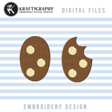 Load image into Gallery viewer, Christmas Cookie Embroidery Designs, Bitten Cookie Embroidery Patterns, Christmas Embroidery Elements, Chocolate Cookie Fill Stitch, Machine Embroidery Files,-Kraftygraphy
