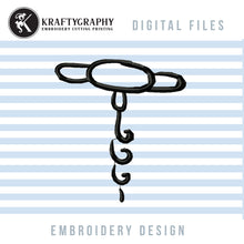 Load image into Gallery viewer, Corkscrew kitchen embroidery design-Kraftygraphy
