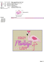 Load image into Gallery viewer, Pink Flamingo Machine Embroidery Designs for Women, Tropical Embroidery Patterns, Summer Pes Files, Cute Flamingo Jef, Embroidery Sayings-Kraftygraphy
