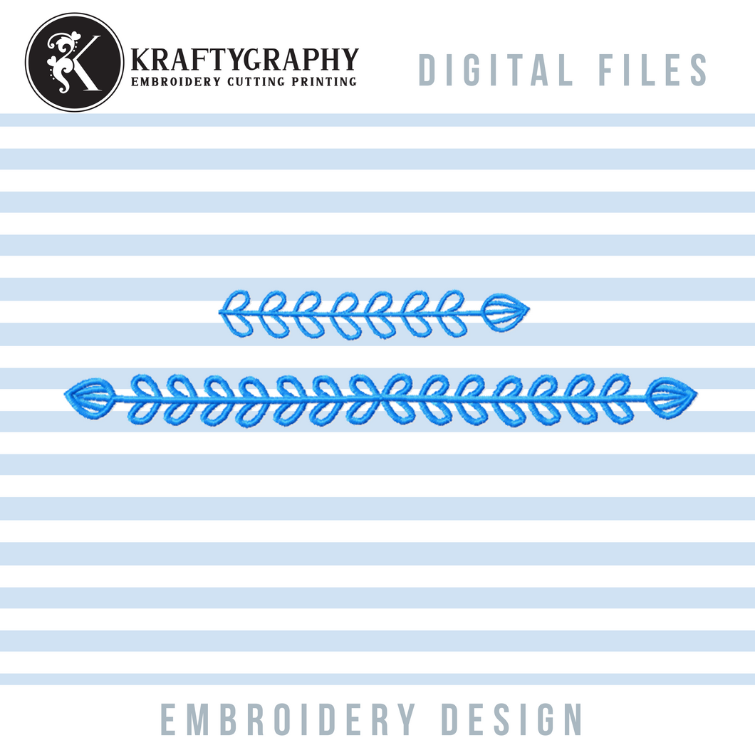 Floral Divider Machine Embroidery Designs, Decorative Elements Embroidery Patterns-Kraftygraphy