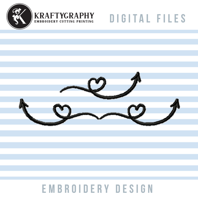 Swirl Divider Machine Embroidery Designs, Decorative Elements Embroidery Patterns-Kraftygraphy