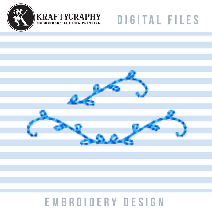 Floral Decorative Element, Botanical Divider Machine Embroidery Design, Vine Pes Files-Kraftygraphy