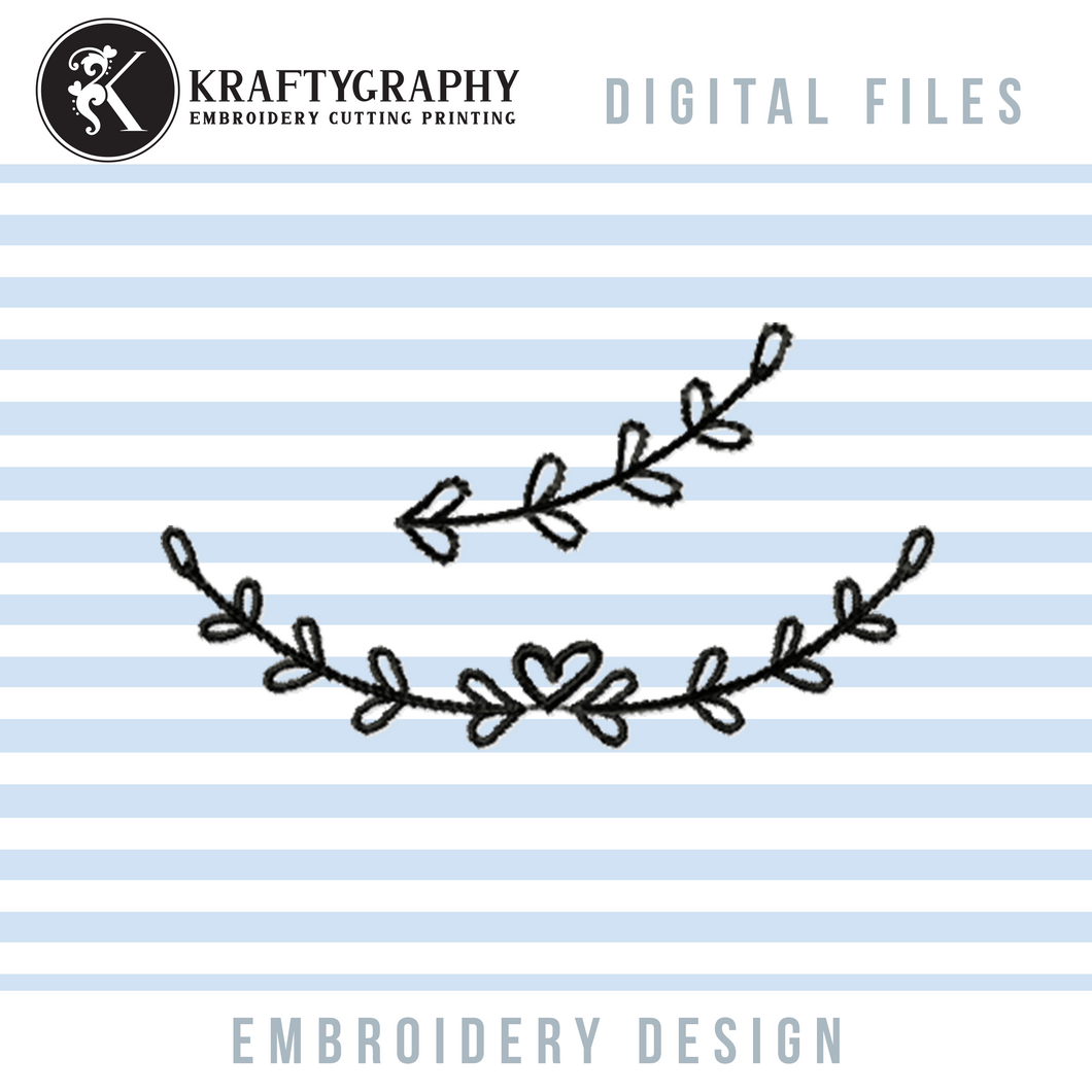 Botanical Decorative Elements Machine Embroidery Designs, Divider Embroidery Jef, Border Pes Files-Kraftygraphy