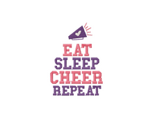 Load image into Gallery viewer, Cheer embroidery design saying - Eat sleep cheer-Kraftygraphy

