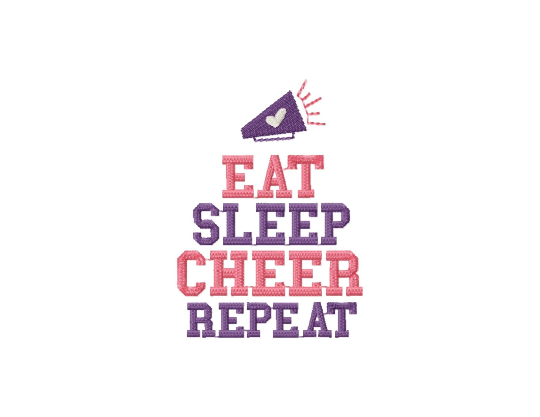 Cheer embroidery design saying - Eat sleep cheer-Kraftygraphy