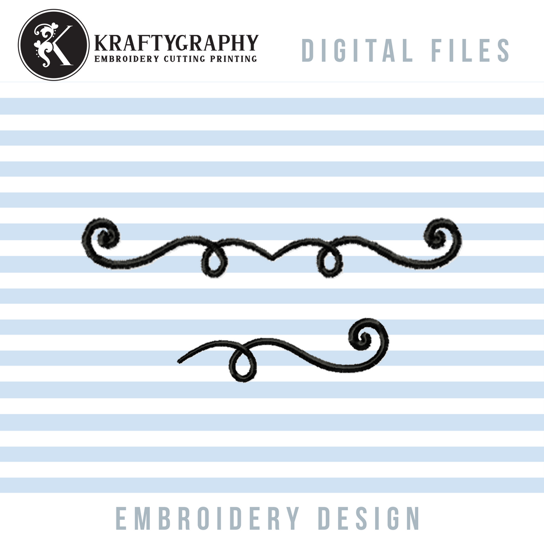 Swirl and Decorative Border 1 Machine Embroidery Design-Kraftygraphy