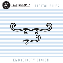 Load image into Gallery viewer, Swirl and Border Machine Embroidery Design-Kraftygraphy
