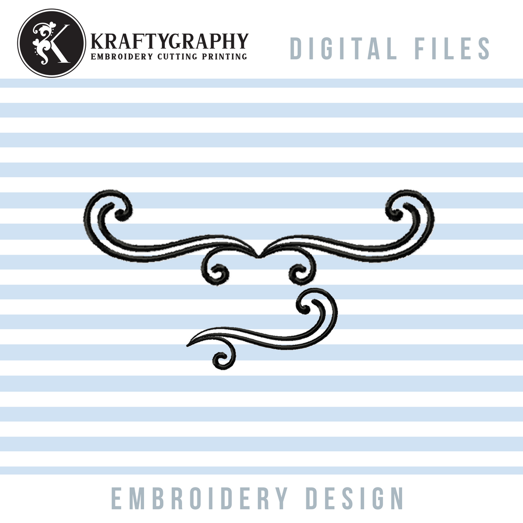 Swirl and Border Machine Embroidery Design-Kraftygraphy