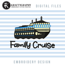 Load image into Gallery viewer, Family Cruise Machine Embroidery Designs, Cruise Boat Embroidery Patterns-Kraftygraphy
