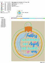Load image into Gallery viewer, ITH Christmas ornaments embroidery patterns with sympathy theme, Feathers are reminders that angels are always near-Kraftygraphy
